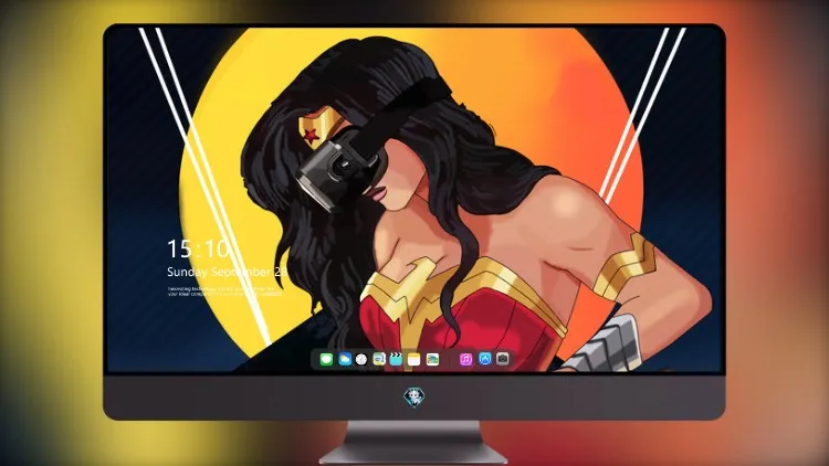 
神奇女侠使用 VR 耳机